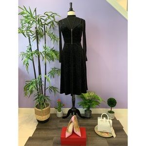Parisian Velvet Midi Dress with Lurex Top Set